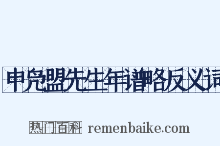 申凫盟先生年谱略反义词是什么意思的图片